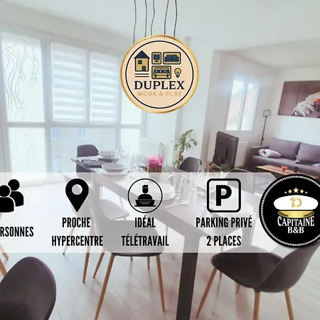 Appartement Duplex Work & Play - Proche Hypercentre Troyes